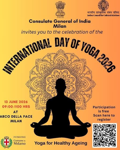 Consulate General of India in Milan is inviting you to celebrate the 12th International Day of Yoga 2026
