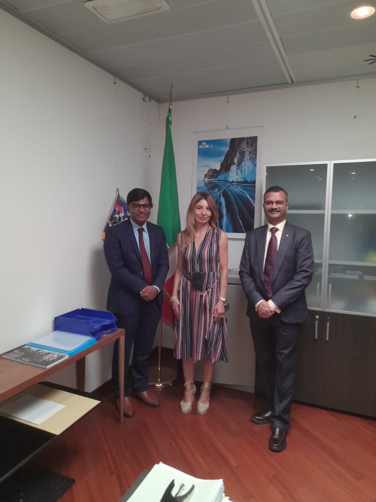 On 10 July 2025, Consul General Mr. Lavanya Kumar paid a courtesy visit to Ms. Marzia Maria Giustolisi, Director of the Border Police at Linate Airport in Milan, at her office. He was accompanied by Consul Mr. Raj Kamal.