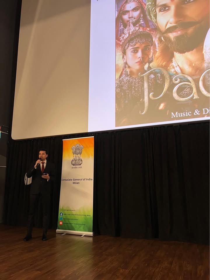 The Film Festival organised by  @cgimilan  concluded with the screening of Padmavat on 20 March. Supported by  @MIB_India  &  @MEAIndia , the festival showcased India’s rich cinematic diversity with films like The Diplomat, Shershah, Vikram, Gadar 2, Iratta & Padmavat, bringing Indian storytelling to Italian audiences and the diplomatic community.