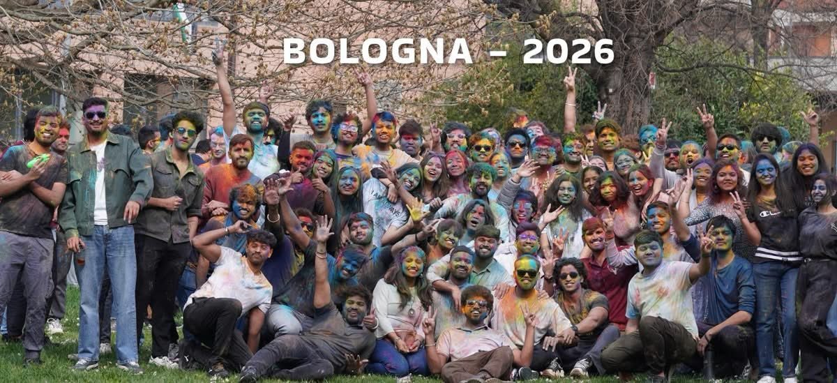 The Indian student community in Bologna celebrated the festival of Holi on 6 March 2026 with great enthusiasm. Several Italian students also joined the festivities, making the celebration vibrant and culturally enriching. Consul General Mr. Lavanya Kumar participated in the event and celebrated the occasion with the students. Holi, the festival of colors, marks the arrival of spring and symbolizes the triumph of good over evil.