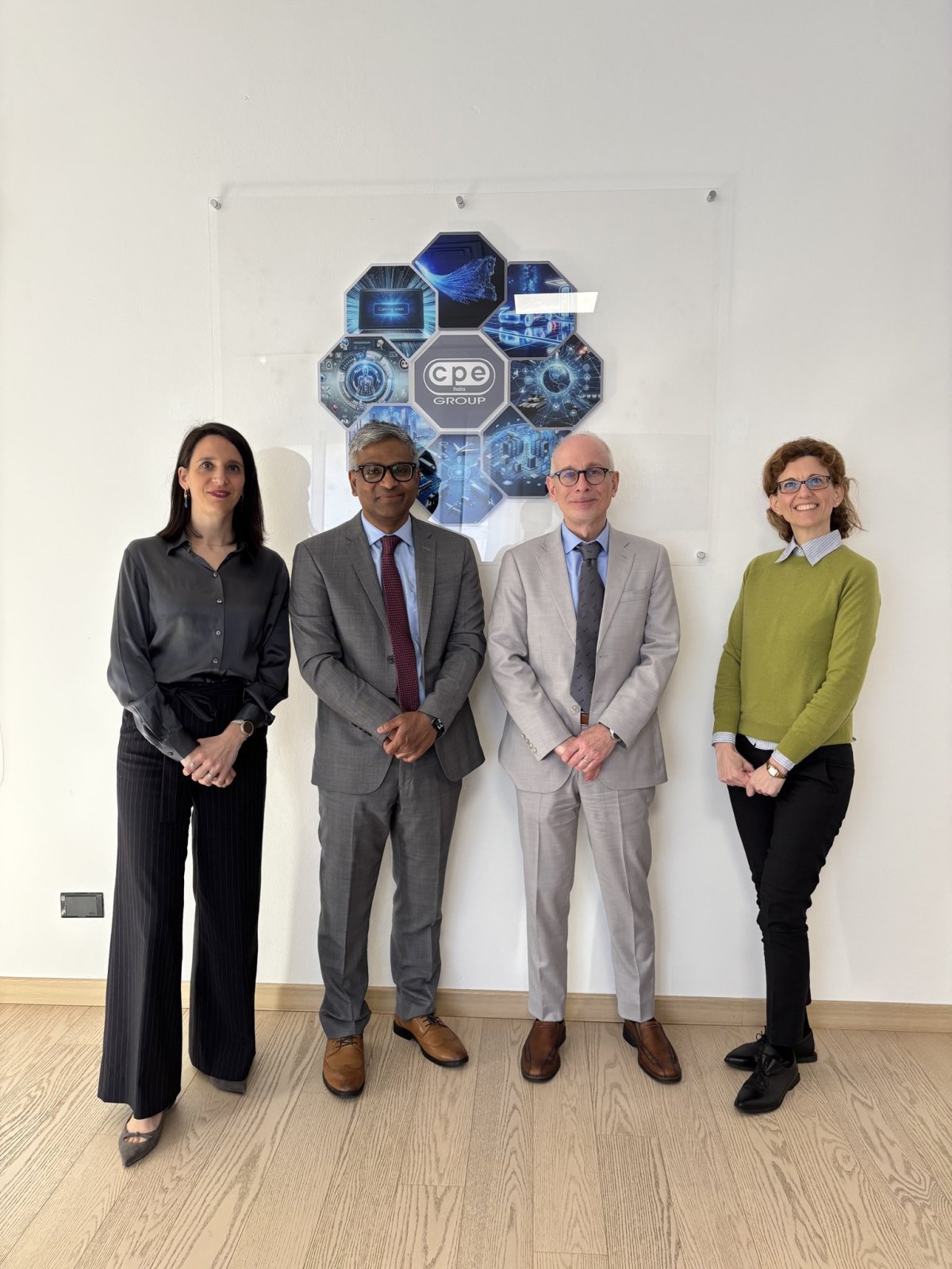 On 12 March 2026, Consul General Mr. Lavanya Kumar visited CPE Italia S.p.A. in Milan and met with Mr. Massimo Mantovani, Director of Strategy & Corporate Development, and his team.