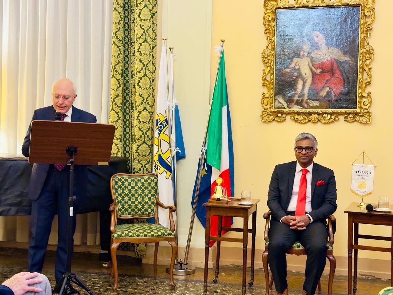 On 26 March 2026, the Rotary International Club in Bologna hosted a prestigious, high level business evening on India, attended by 40+ Italian companies. Consul General Mr. Lavanya Kumar highlighted economic reforms, growth &investment opportunities in India.