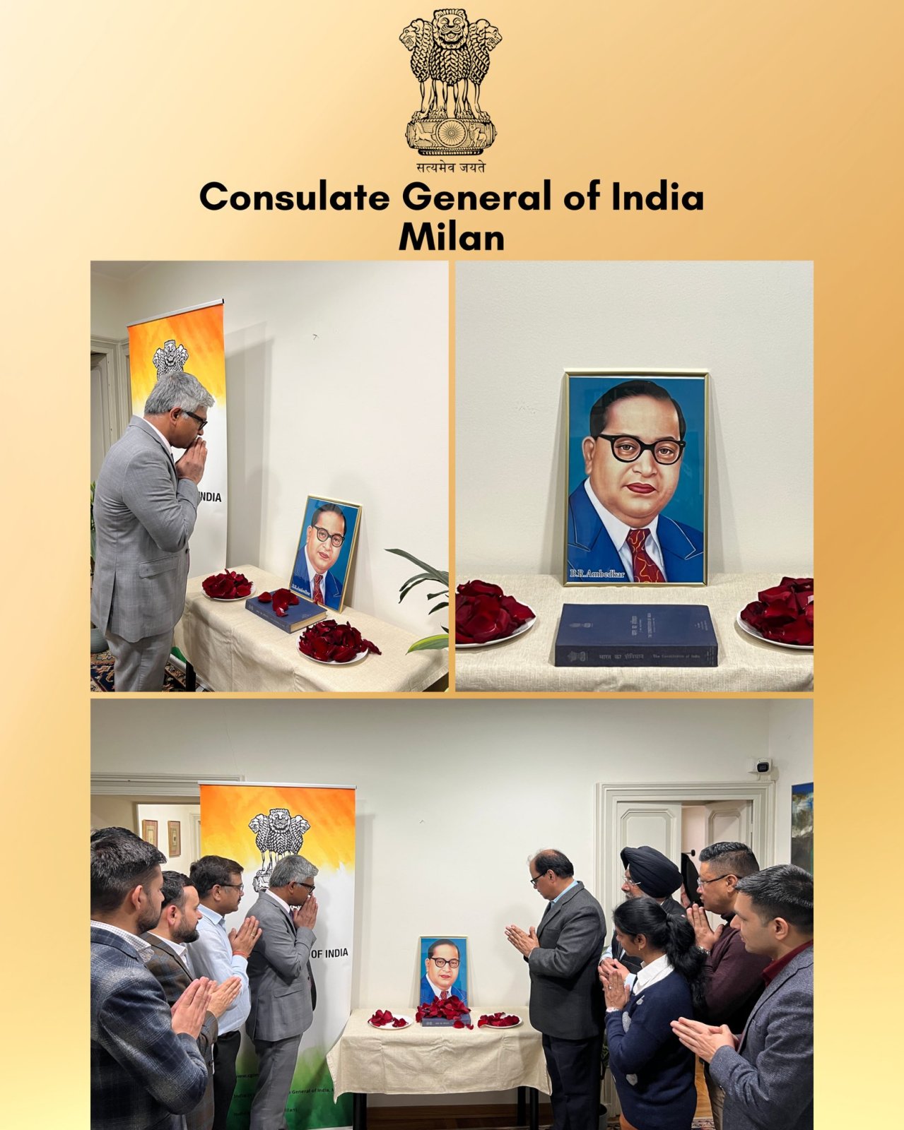 Consulate officials paid homage to Dr. Babasaheb Ambedkar earlier today. April 14 is celebrated as Ambedkar Jayanti to fondly remember his contributions to building the nation and drafting the Indian Constitution.