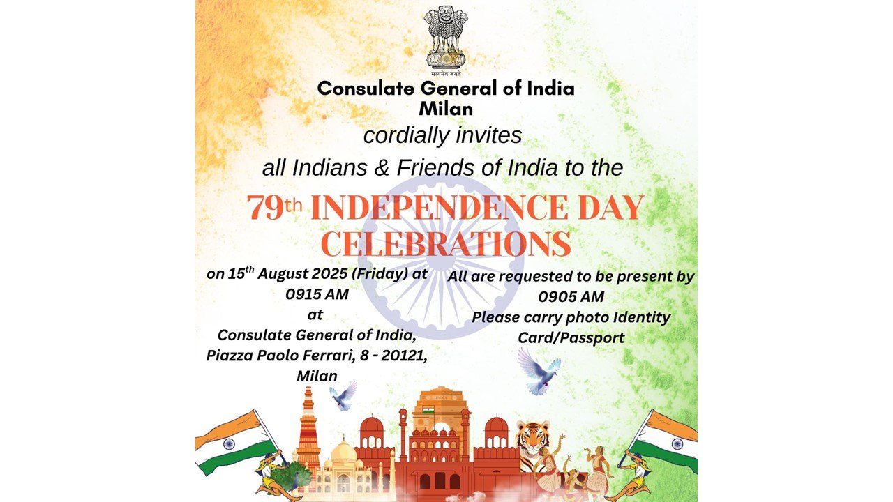 Celebration of 79th Independence Day of India at Consulate General of India, Milan.