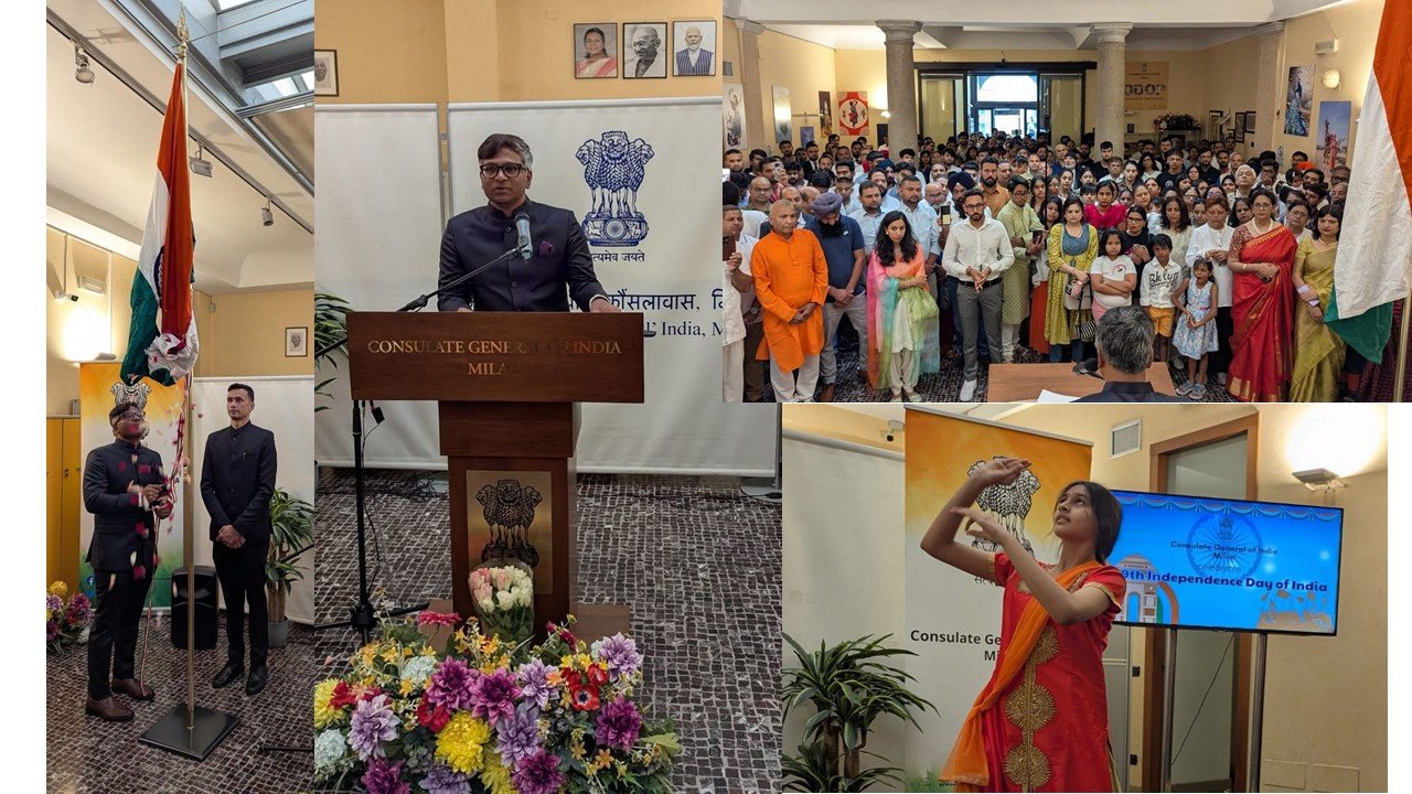 Celebration of 79th Independence Day of India at Consulate General of India, Milan.