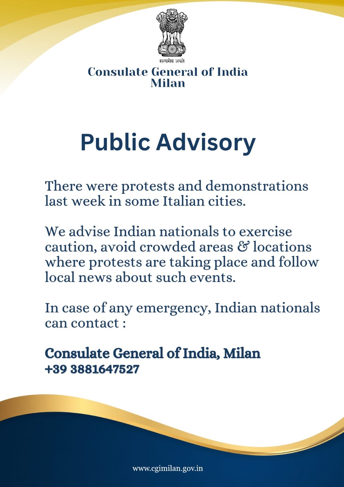 Public Advisory