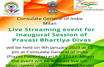 Live Streaming of inauguration of Pravasi Bhartiya Diwas 2023 at Indore, Madhya Pradesh (India).
