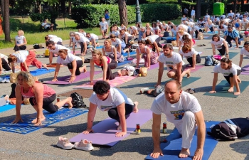 In the run up to 9th #IDY2023 CGI Milan organized more curtain raiser events in association with  Citta di Torino  and local yoga schools and associations at Turin. Thank all participants and supporters for an enriching yoga event.